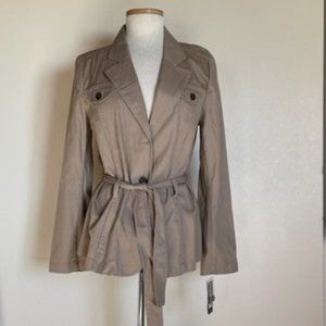 Bass Cotton & Spandex Belted Safari Jacket sz L
